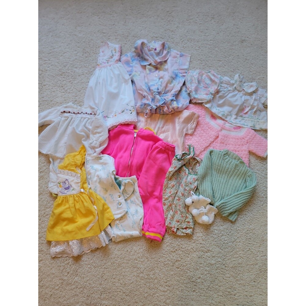 Lot Of Vintage Baby Girl Clothing Various Sizes And Brands